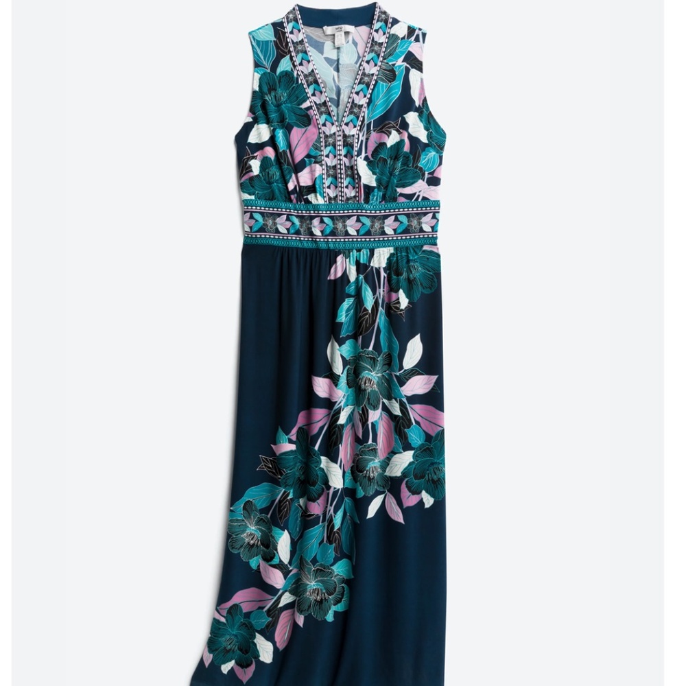 Wisp Ella Jersey Maxi Dress Blue Floral